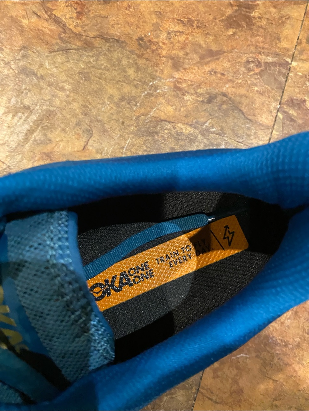Hoka Profly Teal Blue Running Shoes with Light Yellow Soles - Picture 12 of 16